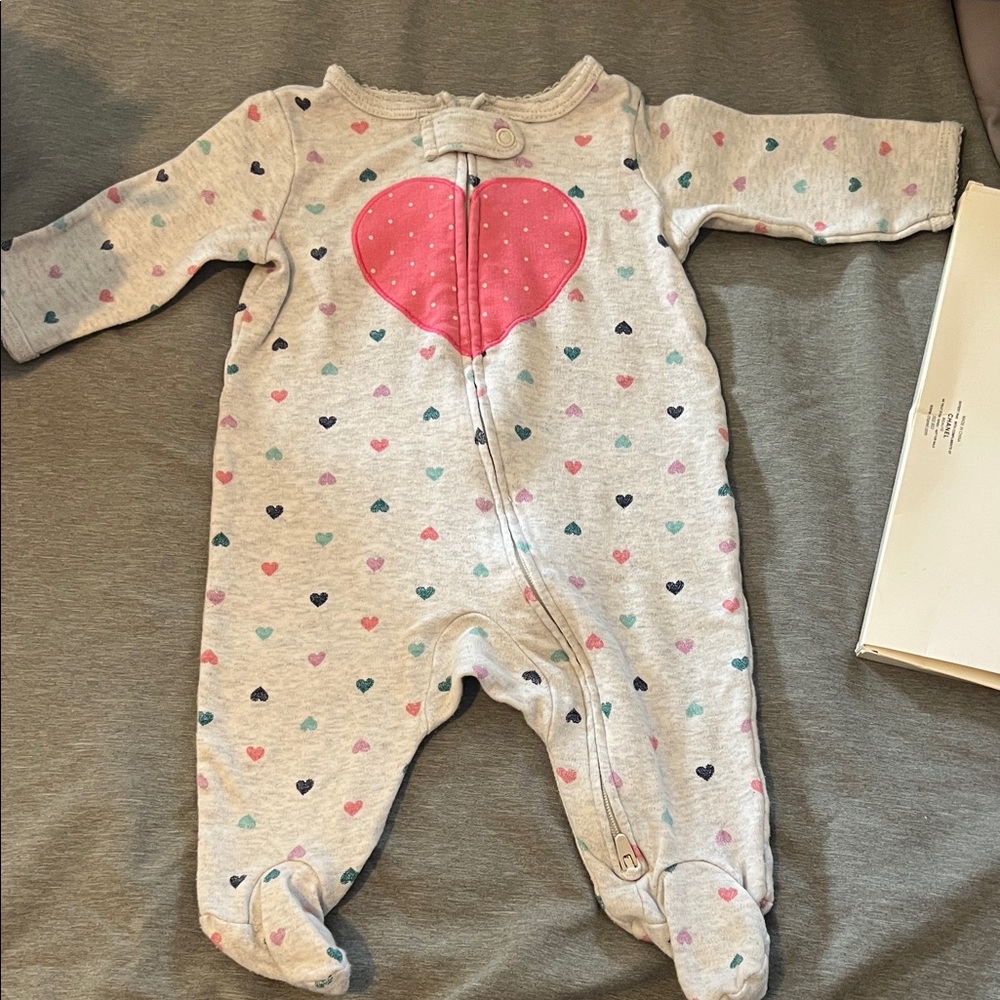 Carter's Pink Heart Print Footie